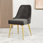 Nordic Style Dining Chair Kitchen Armless Chair with Metal Legs Grey 1 Piece Brass Gold Clearhalo ' kitchen&dining_furn' 'Dining Chairs' 'Dining Tables & Seating' 'dining_chair' 'furn' 'furn_dining_chair' 'Furniture' 'furniture_dining_chair' 'Kitchen & Dining Furniture' 'kitchen' 4413977