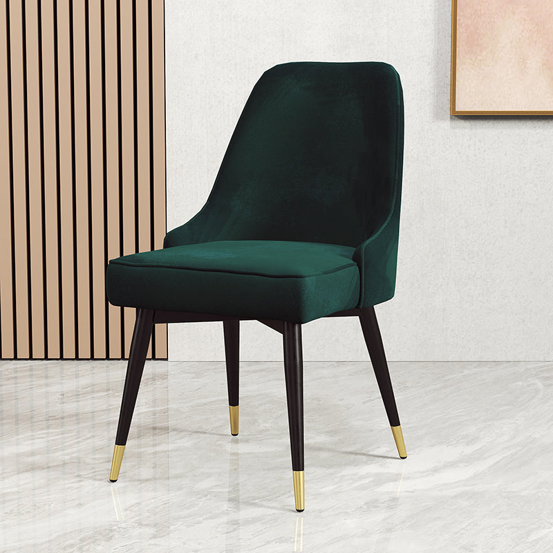 Nordic Style Dining Chair Kitchen Armless Chair with Metal Legs Green 1 Piece Black Gold Clearhalo ' kitchen&dining_furn' 'Dining Chairs' 'Dining Tables & Seating' 'dining_chair' 'furn' 'furn_dining_chair' 'Furniture' 'furniture_dining_chair' 'Kitchen & Dining Furniture' 'kitchen' 4413983