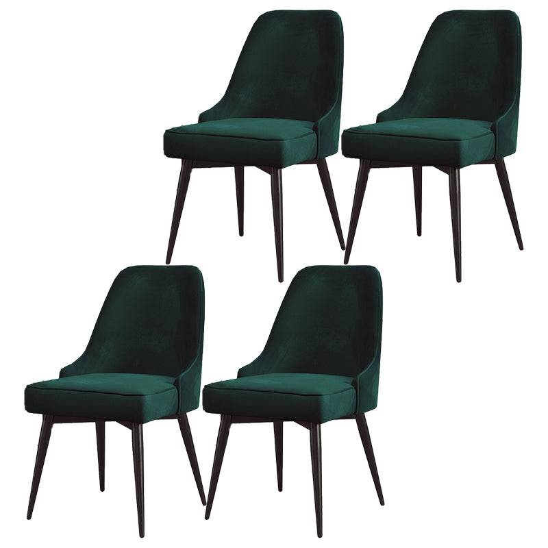 Nordic Style Dining Chair Kitchen Armless Chair with Metal Legs Green 4 Piece Set Black Clearhalo ' kitchen&dining_furn' 'Dining Chairs' 'Dining Tables & Seating' 'dining_chair' 'furn' 'furn_dining_chair' 'Furniture' 'furniture_dining_chair' 'Kitchen & Dining Furniture' 'kitchen' 4413988