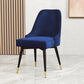 Nordic Style Dining Chair Kitchen Armless Chair with Metal Legs Blue 1 Piece Black Gold Clearhalo ' kitchen&dining_furn' 'Dining Chairs' 'Dining Tables & Seating' 'dining_chair' 'furn' 'furn_dining_chair' 'Furniture' 'furniture_dining_chair' 'Kitchen & Dining Furniture' 'kitchen' 4413992