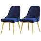 Nordic Style Dining Chair Kitchen Armless Chair with Metal Legs Blue 2 Piece Set Brass Gold Clearhalo ' kitchen&dining_furn' 'Dining Chairs' 'Dining Tables & Seating' 'dining_chair' 'furn' 'furn_dining_chair' 'Furniture' 'furniture_dining_chair' 'Kitchen & Dining Furniture' 'kitchen' 4413996