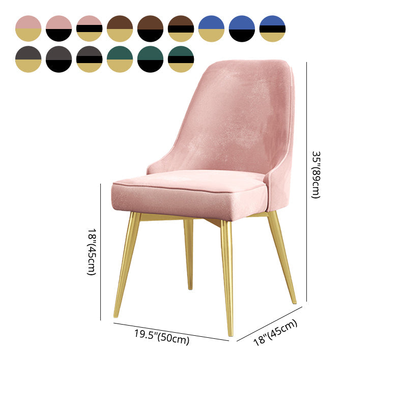 Nordic Style Dining Chair Kitchen Armless Chair with Metal Legs Clearhalo ' kitchen&dining_furn' 'Dining Chairs' 'Dining Tables & Seating' 'dining_chair' 'furn' 'furn_dining_chair' 'Furniture' 'furniture_dining_chair' 'Kitchen & Dining Furniture' 'kitchen' 4413998