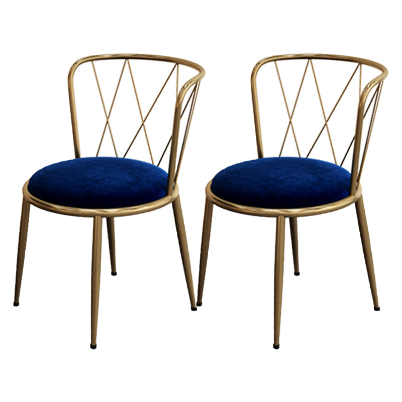 Glam Velvet Dining Room Chair Armless Metal Dining Room Chairs for Home Use Royal Blue 2 Piece Set Clearhalo ' kitchen&dining_furn' 'Dining Chairs' 'Dining Tables & Seating' 'dining_chair' 'furn' 'furn_dining_chair' 'Furniture' 'furniture_dining_chair' 'Kitchen & Dining Furniture' 'kitchen' 4414000