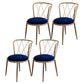 Glam Velvet Dining Room Chair Armless Metal Dining Room Chairs for Home Use Royal Blue 4 Piece Set Clearhalo ' kitchen&dining_furn' 'Dining Chairs' 'Dining Tables & Seating' 'dining_chair' 'furn' 'furn_dining_chair' 'Furniture' 'furniture_dining_chair' 'Kitchen & Dining Furniture' 'kitchen' 4414001