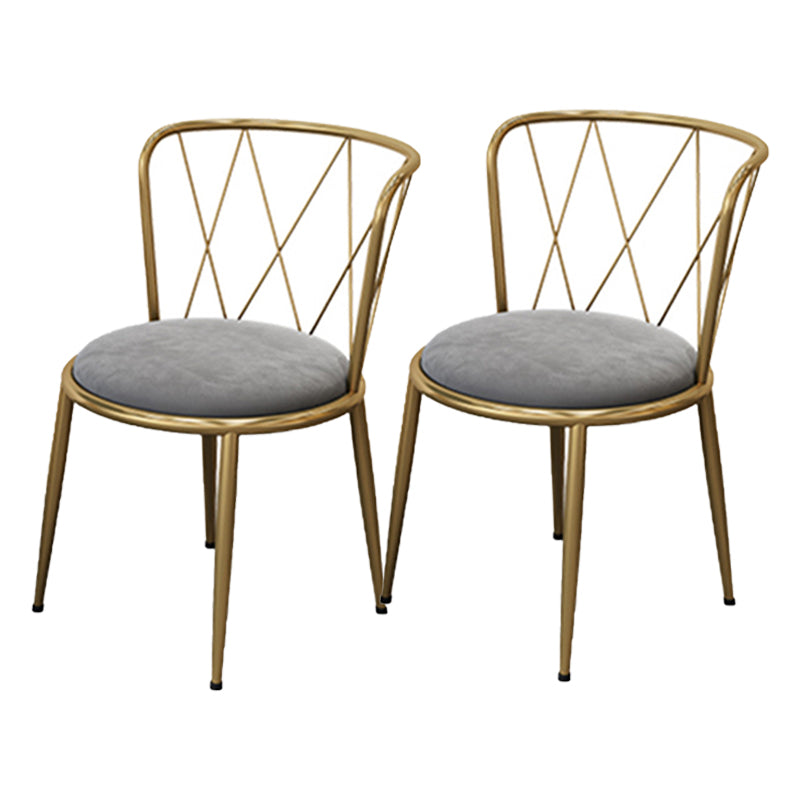 Glam Velvet Dining Room Chair Armless Metal Dining Room Chairs for Home Use Grey 2 Piece Set Clearhalo ' kitchen&dining_furn' 'Dining Chairs' 'Dining Tables & Seating' 'dining_chair' 'furn' 'furn_dining_chair' 'Furniture' 'furniture_dining_chair' 'Kitchen & Dining Furniture' 'kitchen' 4414007