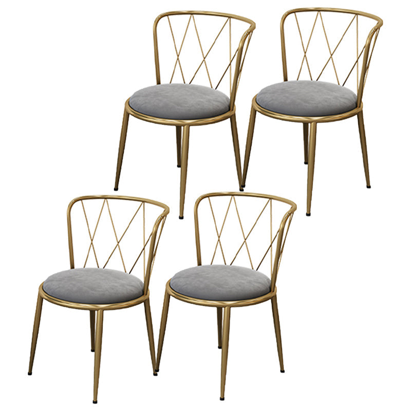 Glam Velvet Dining Room Chair Armless Metal Dining Room Chairs for Home Use Grey 4 Piece Set Clearhalo ' kitchen&dining_furn' 'Dining Chairs' 'Dining Tables & Seating' 'dining_chair' 'furn' 'furn_dining_chair' 'Furniture' 'furniture_dining_chair' 'Kitchen & Dining Furniture' 'kitchen' 4414009