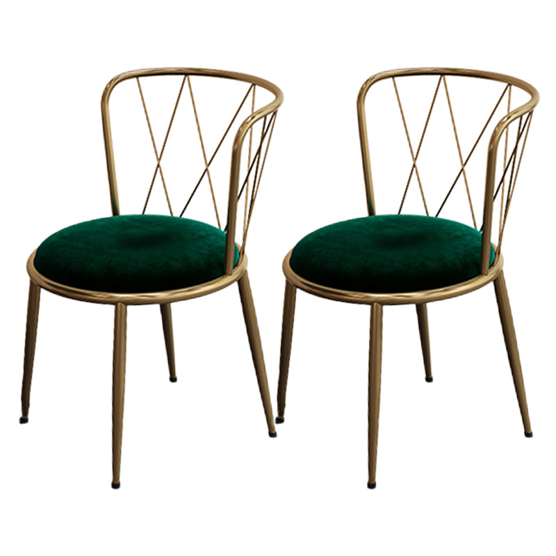 Glam Velvet Dining Room Chair Armless Metal Dining Room Chairs for Home Use Blackish Green 2 Piece Set Clearhalo ' kitchen&dining_furn' 'Dining Chairs' 'Dining Tables & Seating' 'dining_chair' 'furn' 'furn_dining_chair' 'Furniture' 'furniture_dining_chair' 'Kitchen & Dining Furniture' 'kitchen' 4414011