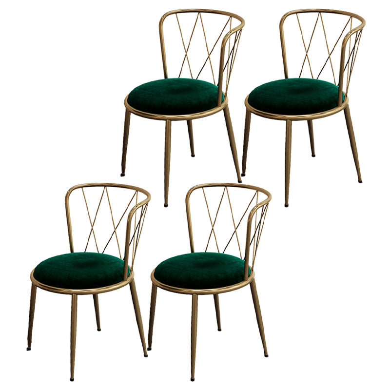 Glam Velvet Dining Room Chair Armless Metal Dining Room Chairs for Home Use Blackish Green 4 Piece Set Clearhalo ' kitchen&dining_furn' 'Dining Chairs' 'Dining Tables & Seating' 'dining_chair' 'furn' 'furn_dining_chair' 'Furniture' 'furniture_dining_chair' 'Kitchen & Dining Furniture' 'kitchen' 4414013