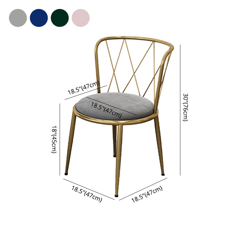 Glam Velvet Dining Room Chair Armless Metal Dining Room Chairs for Home Use Clearhalo ' kitchen&dining_furn' 'Dining Chairs' 'Dining Tables & Seating' 'dining_chair' 'furn' 'furn_dining_chair' 'Furniture' 'furniture_dining_chair' 'Kitchen & Dining Furniture' 'kitchen' 4414017
