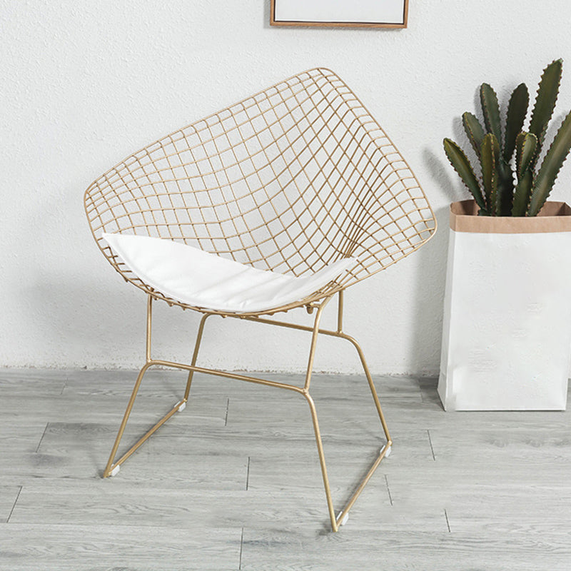 Nordic Style Dining Chair Armless Chairs for Kitchen with Metal Legs Golden 1 Piece Clearhalo ' kitchen&dining_furn' 'Dining Chairs' 'Dining Tables & Seating' 'dining_chair' 'furn' 'furn_dining_chair' 'Furniture' 'furniture_dining_chair' 'Kitchen & Dining Furniture' 'kitchen' 4414019