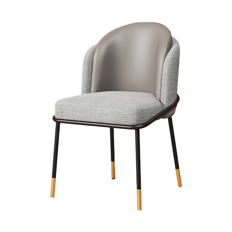 Glam Style Dining Chairs Armless Chairs for Kitchen with Metal Legs Grey 1 Piece Clearhalo ' kitchen&dining_furn' 'Dining Chairs' 'Dining Tables & Seating' 'dining_chair' 'furn' 'furn_dining_chair' 'Furniture' 'furniture_dining_chair' 'Kitchen & Dining Furniture' 'kitchen' 4414050