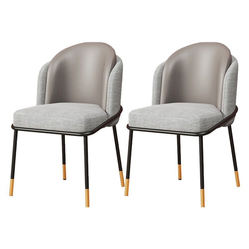 Glam Style Dining Chairs Armless Chairs for Kitchen with Metal Legs Grey 2 Piece Set Clearhalo ' kitchen&dining_furn' 'Dining Chairs' 'Dining Tables & Seating' 'dining_chair' 'furn' 'furn_dining_chair' 'Furniture' 'furniture_dining_chair' 'Kitchen & Dining Furniture' 'kitchen' 4414052