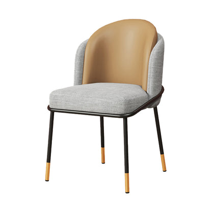 Glam Style Dining Chairs Armless Chairs for Kitchen with Metal Legs Gray-Khaki 1 Piece Clearhalo ' kitchen&dining_furn' 'Dining Chairs' 'Dining Tables & Seating' 'dining_chair' 'furn' 'furn_dining_chair' 'Furniture' 'furniture_dining_chair' 'Kitchen & Dining Furniture' 'kitchen' 4414055