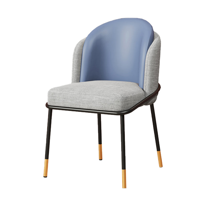 Glam Style Dining Chairs Armless Chairs for Kitchen with Metal Legs Gray Blue 1 Piece Clearhalo ' kitchen&dining_furn' 'Dining Chairs' 'Dining Tables & Seating' 'dining_chair' 'furn' 'furn_dining_chair' 'Furniture' 'furniture_dining_chair' 'Kitchen & Dining Furniture' 'kitchen' 4414061