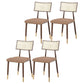 Nordic Style Dining Chairs Open Back Armless Chair for Kitchen with Metal Legs Brown 4 Piece Set Clearhalo ' kitchen&dining_furn' 'Dining Chairs' 'Dining Tables & Seating' 'dining_chair' 'furn' 'furn_dining_chair' 'Furniture' 'furniture_dining_chair' 'Kitchen & Dining Furniture' 'kitchen' 4414070