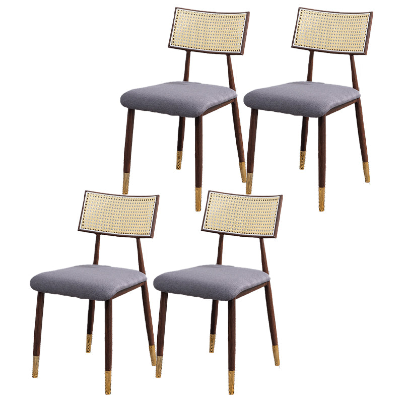 Nordic Style Dining Chairs Open Back Armless Chair for Kitchen with Metal Legs Dark Gray 4 Piece Set Clearhalo ' kitchen&dining_furn' 'Dining Chairs' 'Dining Tables & Seating' 'dining_chair' 'furn' 'furn_dining_chair' 'Furniture' 'furniture_dining_chair' 'Kitchen & Dining Furniture' 'kitchen' 4414082