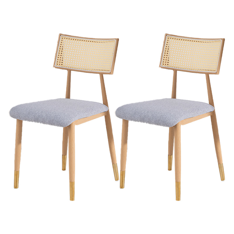 Nordic Style Dining Chairs Open Back Armless Chair for Kitchen with Metal Legs Light Gray 2 Piece Set Clearhalo ' kitchen&dining_furn' 'Dining Chairs' 'Dining Tables & Seating' 'dining_chair' 'furn' 'furn_dining_chair' 'Furniture' 'furniture_dining_chair' 'Kitchen & Dining Furniture' 'kitchen' 4414084