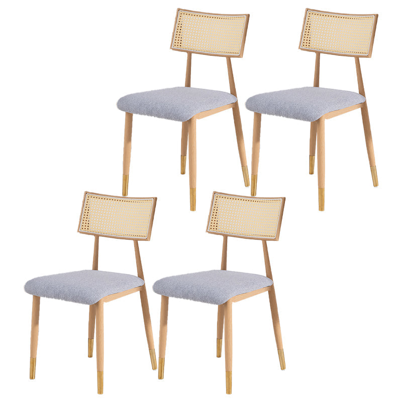 Nordic Style Dining Chairs Open Back Armless Chair for Kitchen with Metal Legs Light Gray 4 Piece Set Clearhalo ' kitchen&dining_furn' 'Dining Chairs' 'Dining Tables & Seating' 'dining_chair' 'furn' 'furn_dining_chair' 'Furniture' 'furniture_dining_chair' 'Kitchen & Dining Furniture' 'kitchen' 4414085