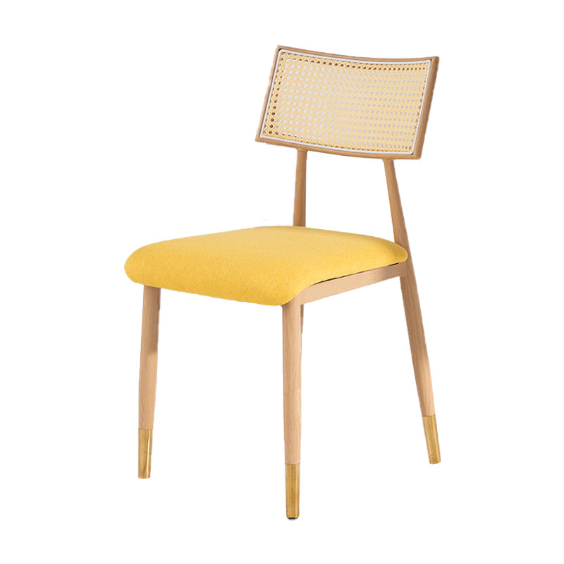 Nordic Style Dining Chairs Open Back Armless Chair for Kitchen with Metal Legs Yellow 1 Piece Clearhalo ' kitchen&dining_furn' 'Dining Chairs' 'Dining Tables & Seating' 'dining_chair' 'furn' 'furn_dining_chair' 'Furniture' 'furniture_dining_chair' 'Kitchen & Dining Furniture' 'kitchen' 4414086