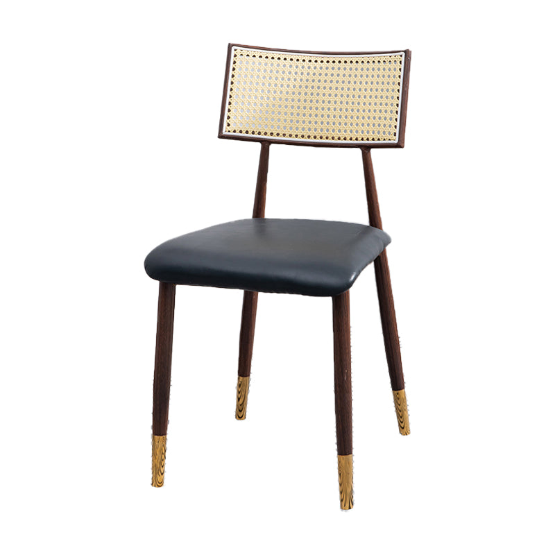 Nordic Style Dining Chairs Open Back Armless Chair for Kitchen with Metal Legs Black 1 Piece Clearhalo ' kitchen&dining_furn' 'Dining Chairs' 'Dining Tables & Seating' 'dining_chair' 'furn' 'furn_dining_chair' 'Furniture' 'furniture_dining_chair' 'Kitchen & Dining Furniture' 'kitchen' 4414092