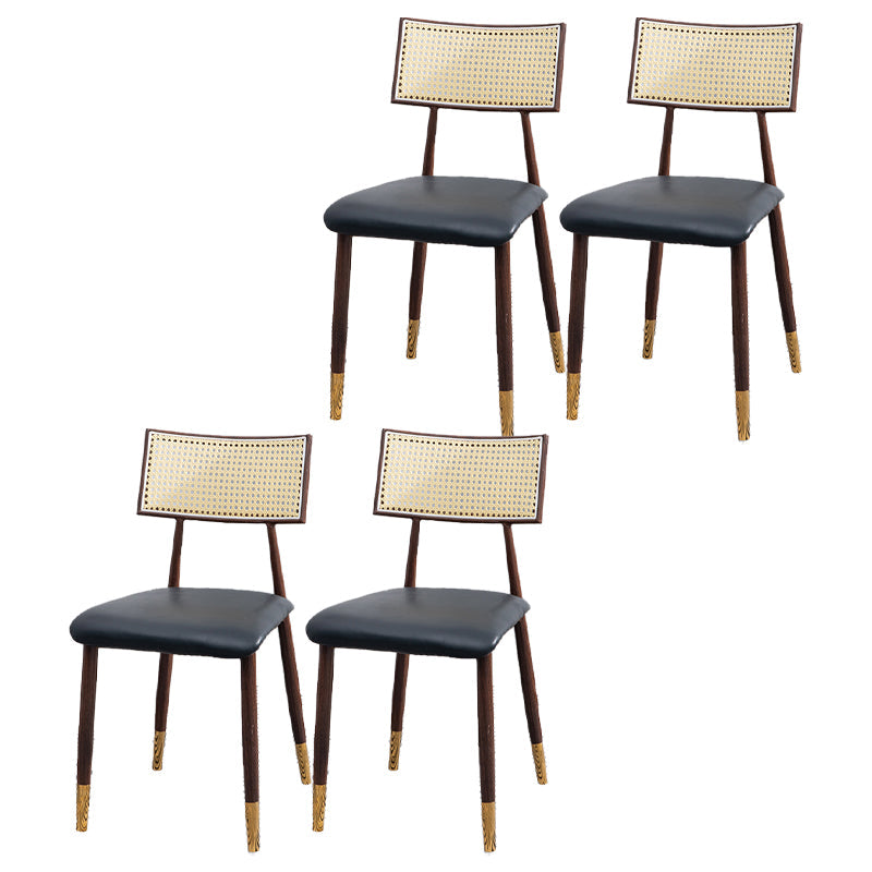 Nordic Style Dining Chairs Open Back Armless Chair for Kitchen with Metal Legs Black 4 Piece Set Clearhalo ' kitchen&dining_furn' 'Dining Chairs' 'Dining Tables & Seating' 'dining_chair' 'furn' 'furn_dining_chair' 'Furniture' 'furniture_dining_chair' 'Kitchen & Dining Furniture' 'kitchen' 4414094