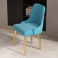 Kitchen Glam Style Dining Chairs Armless Chair with Metal Legs Light Blue 1 Piece Clearhalo ' kitchen&dining_furn' 'Dining Chairs' 'Dining Tables & Seating' 'dining_chair' 'furn' 'furn_dining_chair' 'Furniture' 'furniture_dining_chair' 'Kitchen & Dining Furniture' 'kitchen' 4414100