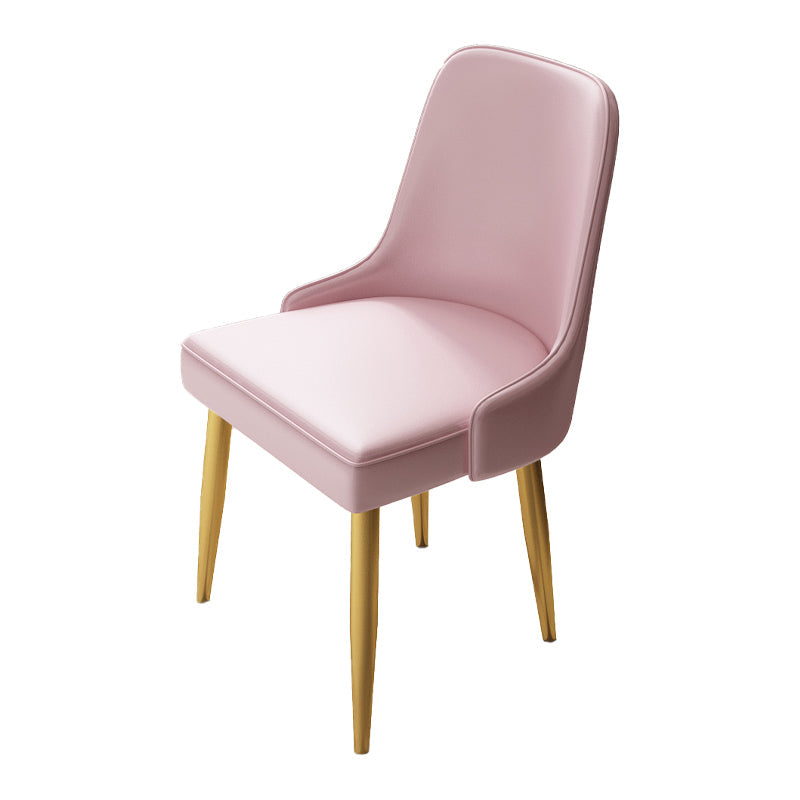 Kitchen Glam Style Dining Chairs Armless Chair with Metal Legs Clearhalo ' kitchen&dining_furn' 'Dining Chairs' 'Dining Tables & Seating' 'dining_chair' 'furn' 'furn_dining_chair' 'Furniture' 'furniture_dining_chair' 'Kitchen & Dining Furniture' 'kitchen' 4414105