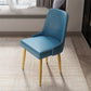 Kitchen Glam Style Dining Chairs Armless Chair with Metal Legs Blue 1 Piece Clearhalo ' kitchen&dining_furn' 'Dining Chairs' 'Dining Tables & Seating' 'dining_chair' 'furn' 'furn_dining_chair' 'Furniture' 'furniture_dining_chair' 'Kitchen & Dining Furniture' 'kitchen' 4414106
