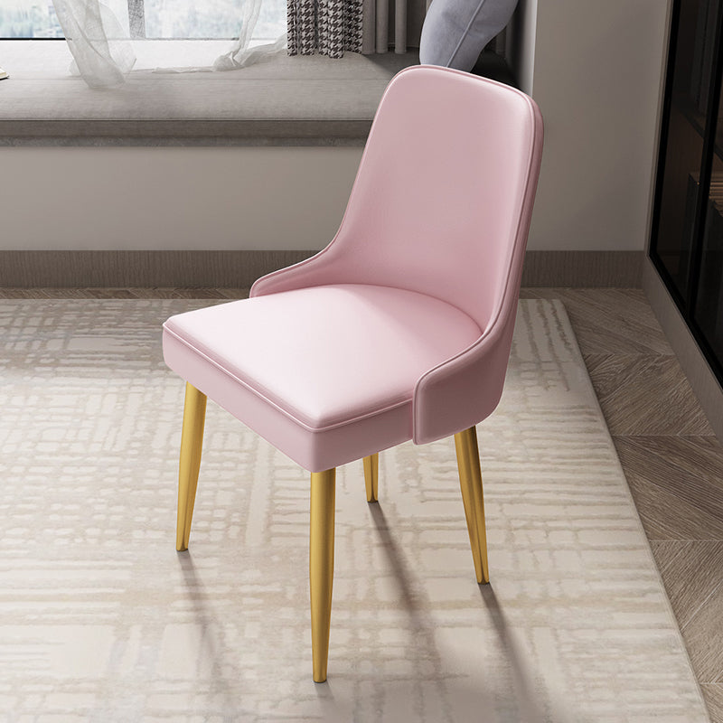 Kitchen Glam Style Dining Chairs Armless Chair with Metal Legs Rose Bloom 1 Piece Clearhalo ' kitchen&dining_furn' 'Dining Chairs' 'Dining Tables & Seating' 'dining_chair' 'furn' 'furn_dining_chair' 'Furniture' 'furniture_dining_chair' 'Kitchen & Dining Furniture' 'kitchen' 4414108