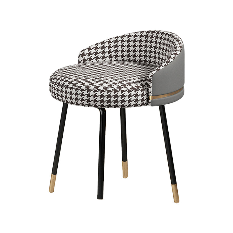 Contemporary Style Dining Chairs Armless Chair for Kitchen with Metal Legs Black White 1 Piece Clearhalo ' kitchen&dining_furn' 'Dining Chairs' 'Dining Tables & Seating' 'dining_chair' 'furn' 'furn_dining_chair' 'Furniture' 'furniture_dining_chair' 'Kitchen & Dining Furniture' 'kitchen' 4414115