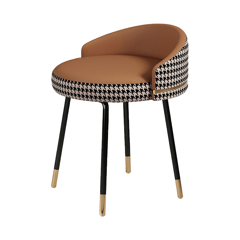 Contemporary Style Dining Chairs Armless Chair for Kitchen with Metal Legs Orange 1 Piece Clearhalo ' kitchen&dining_furn' 'Dining Chairs' 'Dining Tables & Seating' 'dining_chair' 'furn' 'furn_dining_chair' 'Furniture' 'furniture_dining_chair' 'Kitchen & Dining Furniture' 'kitchen' 4414117