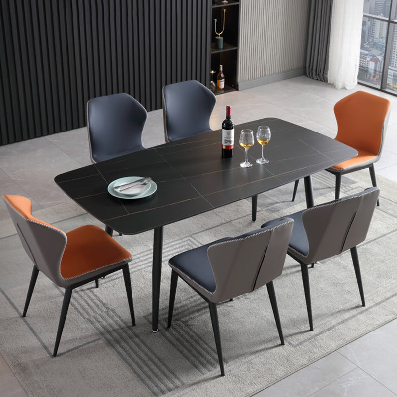 Industrial Armless Wingback Chairs PU Leather Dining Chairs for Kitchen Clearhalo ' kitchen&dining_furn' 'Dining Chairs' 'Dining Tables & Seating' 'dining_chair' 'furn' 'furn_dining_chair' 'Furniture' 'furniture_dining_chair' 'Kitchen & Dining Furniture' 'kitchen' 4414132