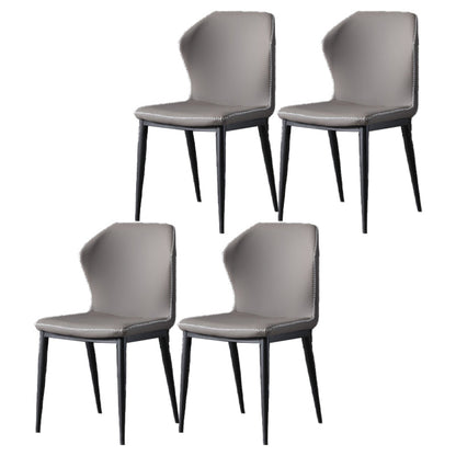 Industrial Armless Wingback Chairs PU Leather Dining Chairs for Kitchen Grey 4 Piece Set Clearhalo ' kitchen&dining_furn' 'Dining Chairs' 'Dining Tables & Seating' 'dining_chair' 'furn' 'furn_dining_chair' 'Furniture' 'furniture_dining_chair' 'Kitchen & Dining Furniture' 'kitchen' 4414136