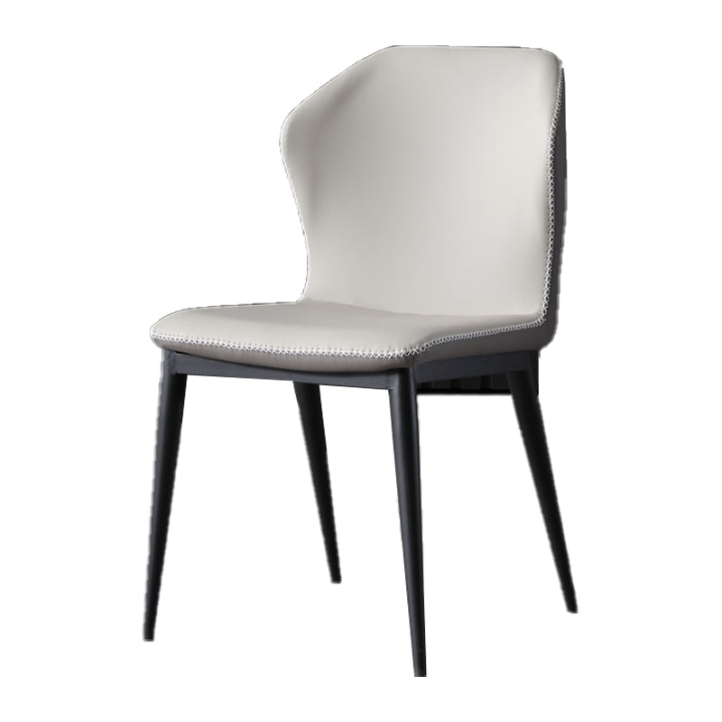 Industrial Armless Wingback Chairs PU Leather Dining Chairs for Kitchen Clearhalo ' kitchen&dining_furn' 'Dining Chairs' 'Dining Tables & Seating' 'dining_chair' 'furn' 'furn_dining_chair' 'Furniture' 'furniture_dining_chair' 'Kitchen & Dining Furniture' 'kitchen' 4414137