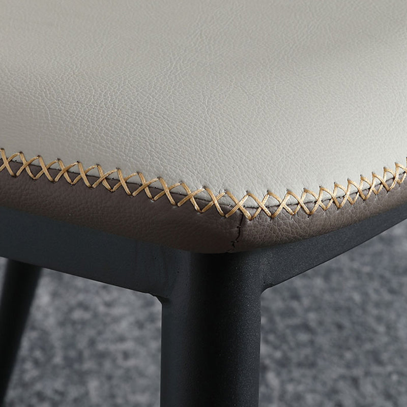 Industrial Armless Wingback Chairs PU Leather Dining Chairs for Kitchen Clearhalo ' kitchen&dining_furn' 'Dining Chairs' 'Dining Tables & Seating' 'dining_chair' 'furn' 'furn_dining_chair' 'Furniture' 'furniture_dining_chair' 'Kitchen & Dining Furniture' 'kitchen' 4414141