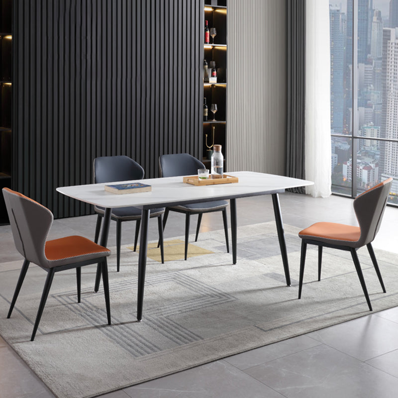 Industrial Armless Wingback Chairs PU Leather Dining Chairs for Kitchen Clearhalo ' kitchen&dining_furn' 'Dining Chairs' 'Dining Tables & Seating' 'dining_chair' 'furn' 'furn_dining_chair' 'Furniture' 'furniture_dining_chair' 'Kitchen & Dining Furniture' 'kitchen' 4414145