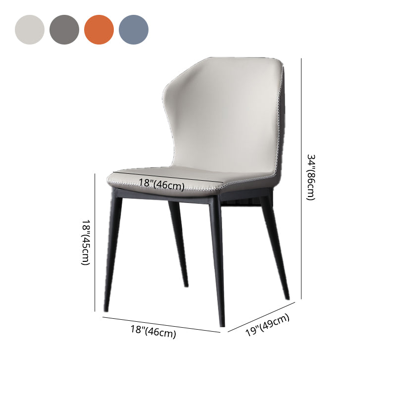 Industrial Armless Wingback Chairs PU Leather Dining Chairs for Kitchen Clearhalo ' kitchen&dining_furn' 'Dining Chairs' 'Dining Tables & Seating' 'dining_chair' 'furn' 'furn_dining_chair' 'Furniture' 'furniture_dining_chair' 'Kitchen & Dining Furniture' 'kitchen' 4414147