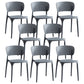 Modern Plastic Indoor-Outdoor Side Chair Open Back Dining Chair Grey Set of 8 Clearhalo ' kitchen&dining_furn' 'Dining Chairs' 'Dining Tables & Seating' 'dining_chair' 'Furniture' 'furniture_dining_chair' 'Kitchen & Dining Furniture' 'kitchen' 4414155