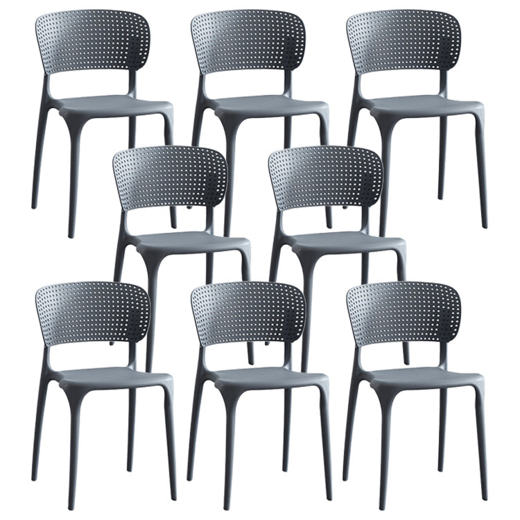Modern Plastic Indoor-Outdoor Side Chair Open Back Dining Chair Grey Set of 8 Clearhalo ' kitchen&dining_furn' 'Dining Chairs' 'Dining Tables & Seating' 'dining_chair' 'Furniture' 'furniture_dining_chair' 'Kitchen & Dining Furniture' 'kitchen' 4414155