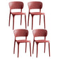 Modern Plastic Indoor-Outdoor Side Chair Open Back Dining Chair Red Set of 4 Clearhalo ' kitchen&dining_furn' 'Dining Chairs' 'Dining Tables & Seating' 'dining_chair' 'Furniture' 'furniture_dining_chair' 'Kitchen & Dining Furniture' 'kitchen' 4414161
