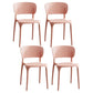Modern Plastic Indoor-Outdoor Side Chair Open Back Dining Chair Pink Set of 4 Clearhalo ' kitchen&dining_furn' 'Dining Chairs' 'Dining Tables & Seating' 'dining_chair' 'Furniture' 'furniture_dining_chair' 'Kitchen & Dining Furniture' 'kitchen' 4414164