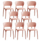 Modern Plastic Indoor-Outdoor Side Chair Open Back Dining Chair Pink Set of 8 Clearhalo ' kitchen&dining_furn' 'Dining Chairs' 'Dining Tables & Seating' 'dining_chair' 'Furniture' 'furniture_dining_chair' 'Kitchen & Dining Furniture' 'kitchen' 4414166