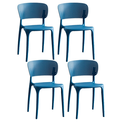 Modern Plastic Indoor-Outdoor Side Chair Open Back Dining Chair Blue Set of 4 Clearhalo ' kitchen&dining_furn' 'Dining Chairs' 'Dining Tables & Seating' 'dining_chair' 'Furniture' 'furniture_dining_chair' 'Kitchen & Dining Furniture' 'kitchen' 4414169