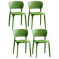 Modern Plastic Indoor-Outdoor Side Chair Open Back Dining Chair Green Set of 4 Clearhalo ' kitchen&dining_furn' 'Dining Chairs' 'Dining Tables & Seating' 'dining_chair' 'Furniture' 'furniture_dining_chair' 'Kitchen & Dining Furniture' 'kitchen' 4414171
