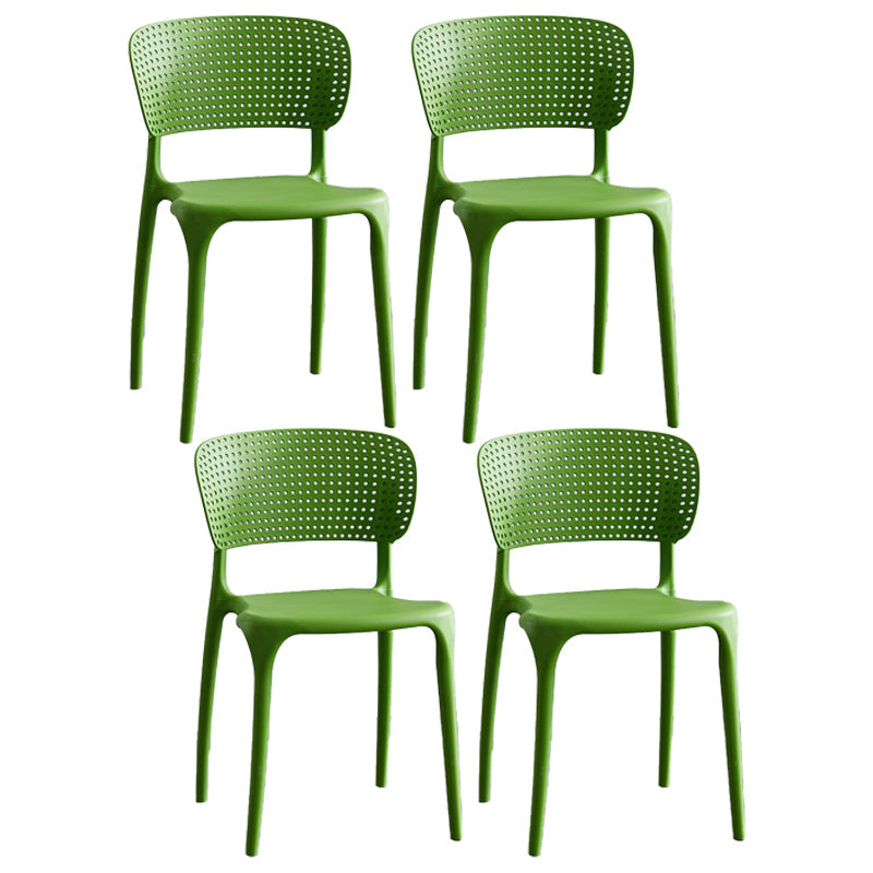 Modern Plastic Indoor-Outdoor Side Chair Open Back Dining Chair Green Set of 4 Clearhalo ' kitchen&dining_furn' 'Dining Chairs' 'Dining Tables & Seating' 'dining_chair' 'Furniture' 'furniture_dining_chair' 'Kitchen & Dining Furniture' 'kitchen' 4414171