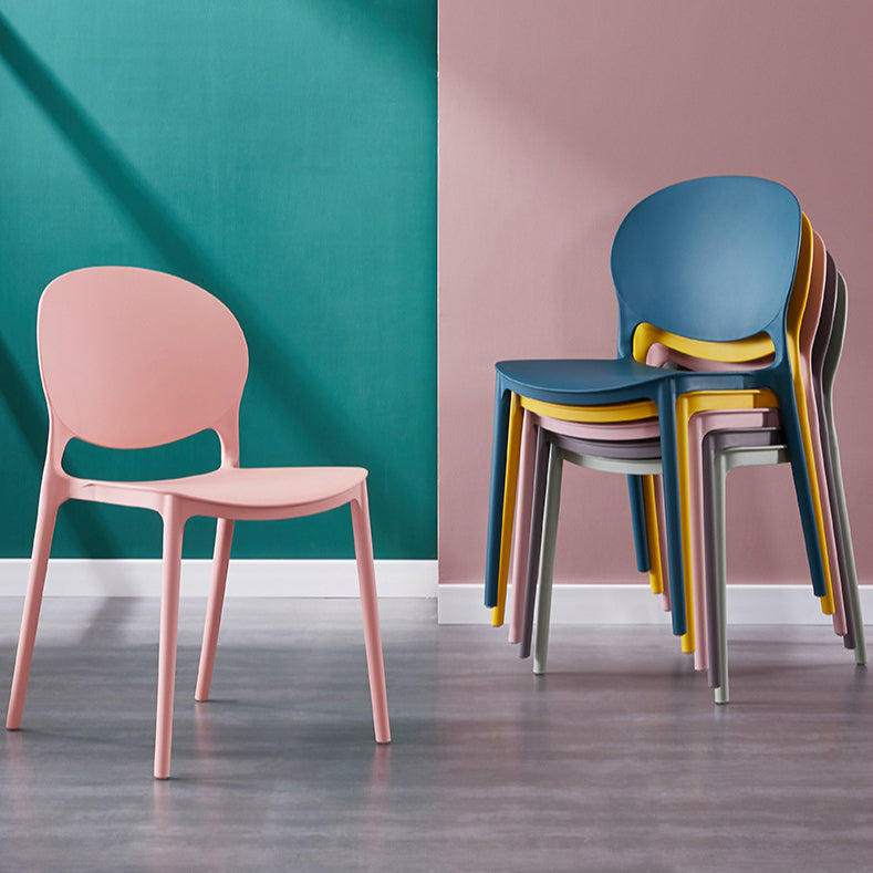 Plastic Contemporary Modern Dining Room Side Chair Open Back Chair Clearhalo ' kitchen&dining_furn' 'Dining Chairs' 'Dining Tables & Seating' 'dining_chair' 'Furniture' 'furniture_dining_chair' 'Kitchen & Dining Furniture' 'kitchen' 4414174