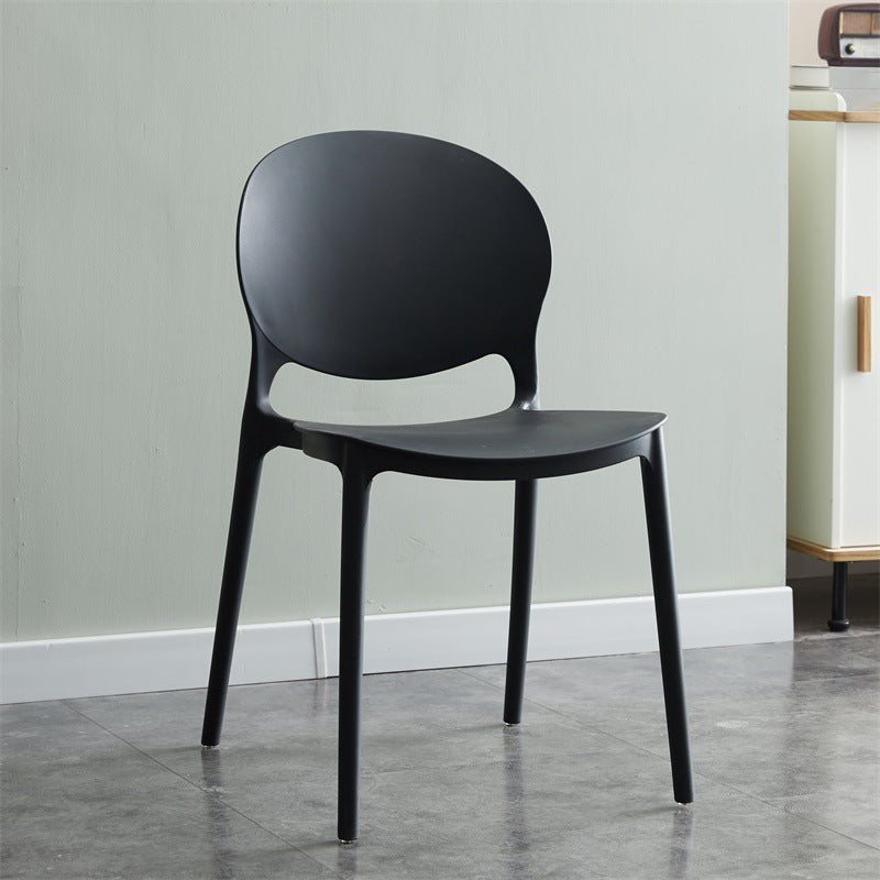 Plastic Contemporary Modern Dining Room Side Chair Open Back Chair Black 1 Piece Clearhalo ' kitchen&dining_furn' 'Dining Chairs' 'Dining Tables & Seating' 'dining_chair' 'Furniture' 'furniture_dining_chair' 'Kitchen & Dining Furniture' 'kitchen' 4414175