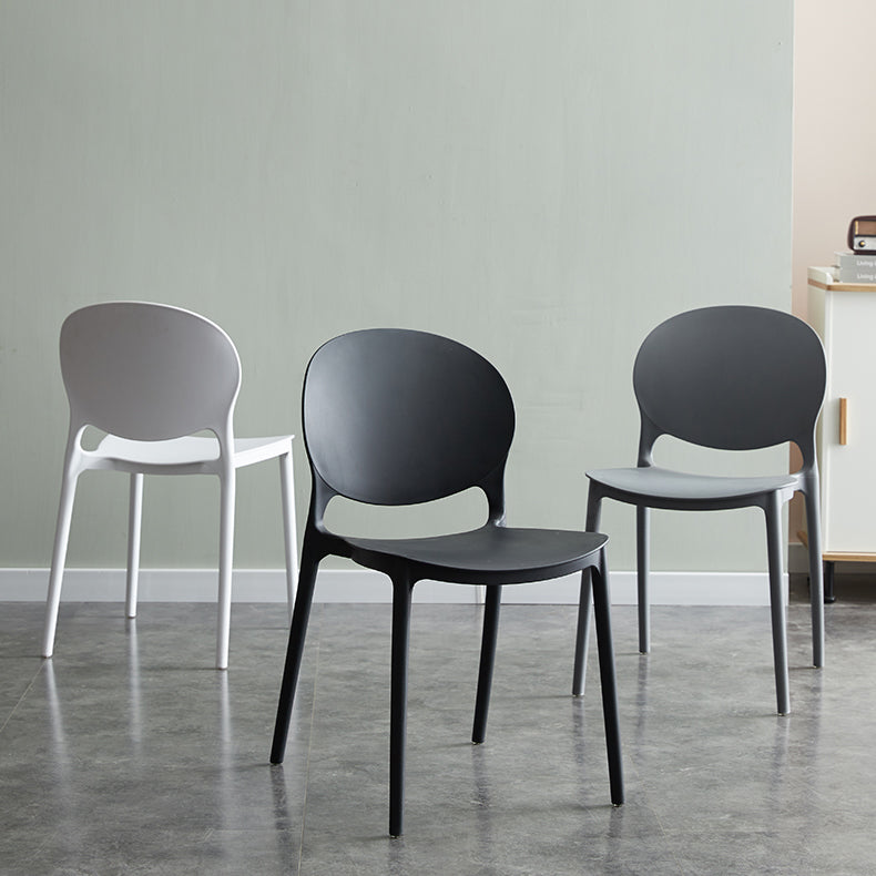 Plastic Contemporary Modern Dining Room Side Chair Open Back Chair Clearhalo ' kitchen&dining_furn' 'Dining Chairs' 'Dining Tables & Seating' 'dining_chair' 'Furniture' 'furniture_dining_chair' 'Kitchen & Dining Furniture' 'kitchen' 4414179