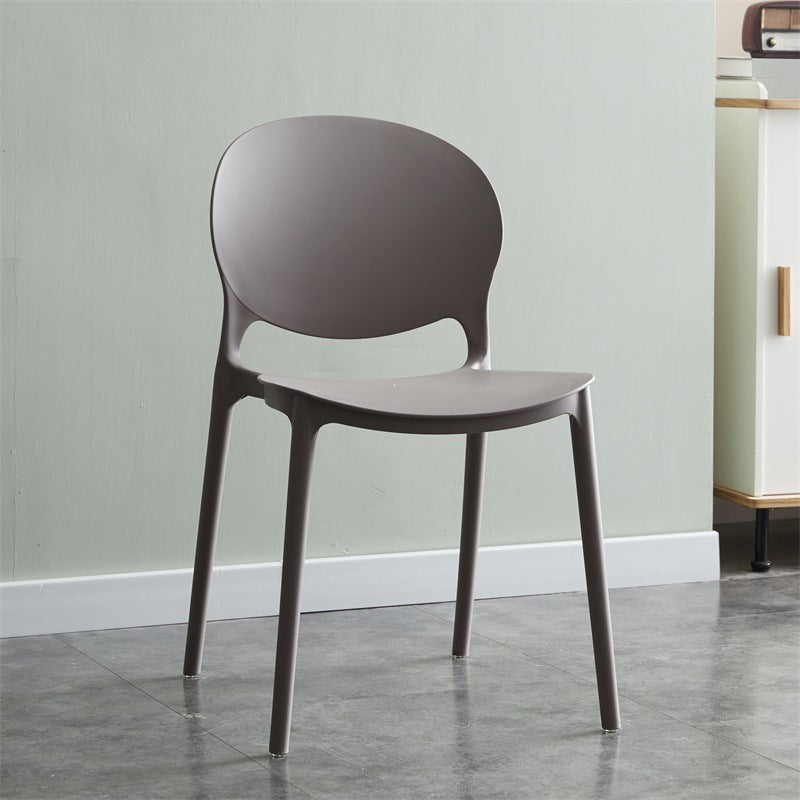 Plastic Contemporary Modern Dining Room Side Chair Open Back Chair Grey 1 Piece Clearhalo ' kitchen&dining_furn' 'Dining Chairs' 'Dining Tables & Seating' 'dining_chair' 'Furniture' 'furniture_dining_chair' 'Kitchen & Dining Furniture' 'kitchen' 4414180