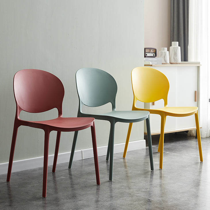 Plastic Contemporary Modern Dining Room Side Chair Open Back Chair Clearhalo ' kitchen&dining_furn' 'Dining Chairs' 'Dining Tables & Seating' 'dining_chair' 'Furniture' 'furniture_dining_chair' 'Kitchen & Dining Furniture' 'kitchen' 4414181